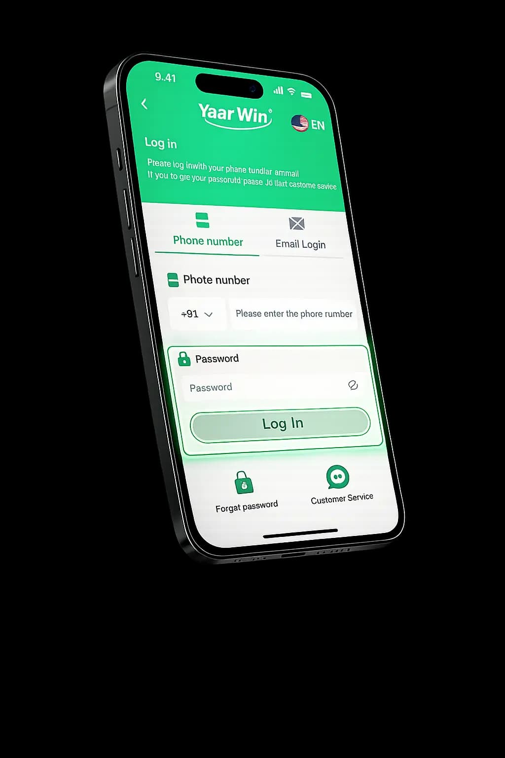 YaarWin app home and login entry